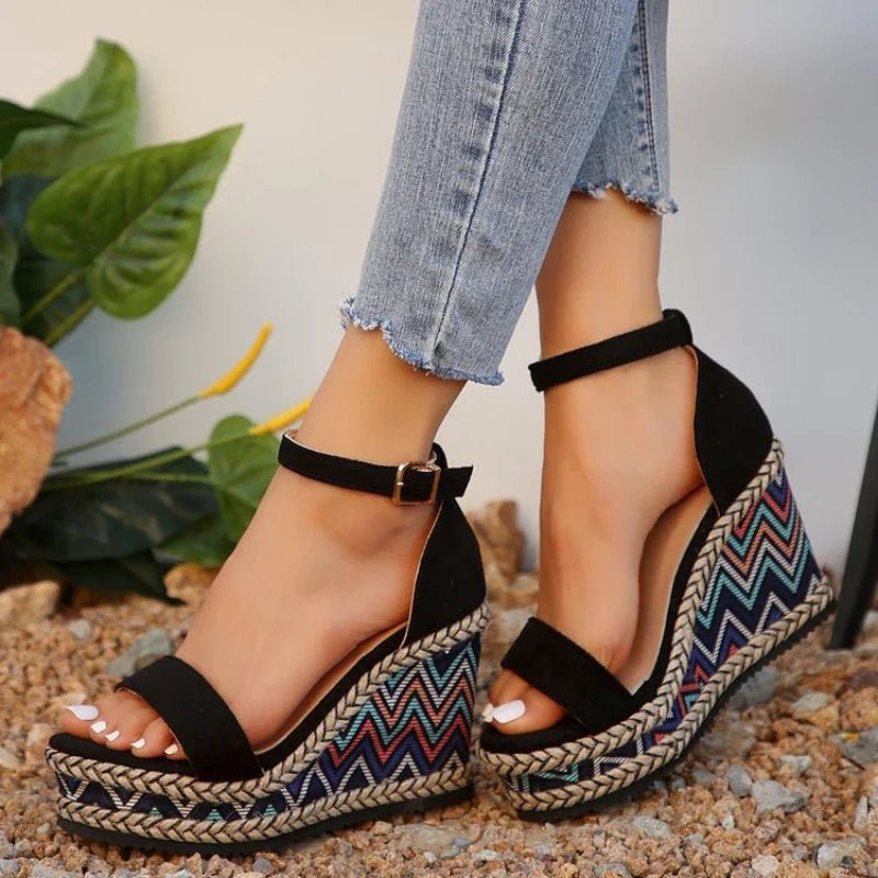 Zelina™ - Boho Wedge Sandals - MOOD Melbourne