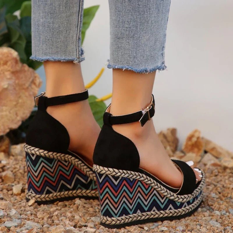 Zelina™ - Boho Wedge Sandals - MOOD Melbourne