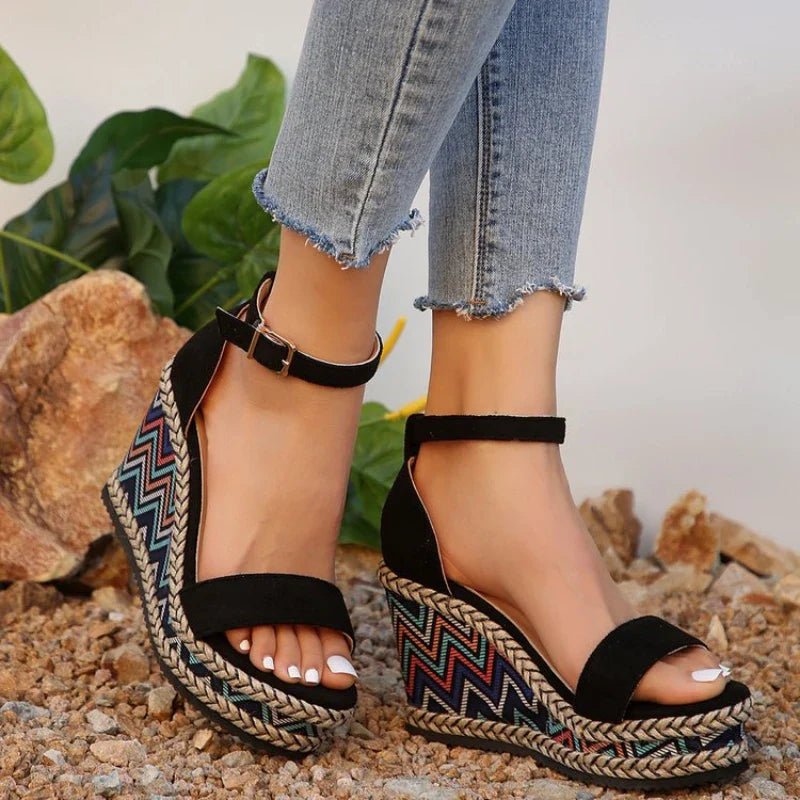 Zelina™ - Boho Wedge Sandals - MOOD Melbourne