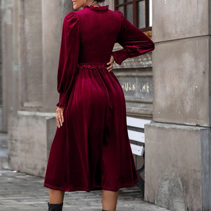 Wine Red Tummy - Tuck Elegance Dress - 100433365900019 - MOOD Melbourne